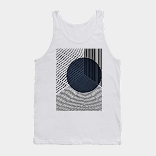 Navy Geometric Line Drawing Tank Top